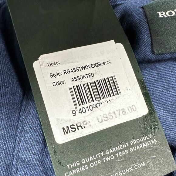 Rodd & Gunn Albini Italian Fabric Navy Blue Button Down Shirt Men's Size 3XL NWT - Picture 5 of 11